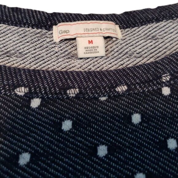 Gap Sweatshirt Size Medium Women's Pullover Thin Lightweight Polka Dots Casual - Picture 3 of 4